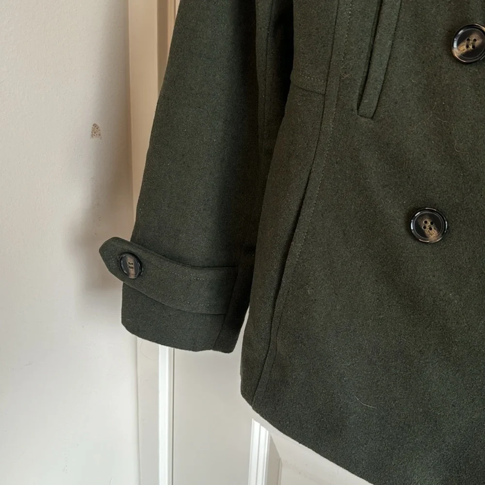 NWT Thread & Supply Hunter Green Wool Peacoat - Picture 4 of 10